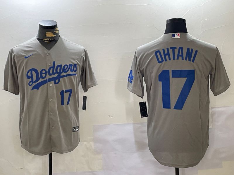 Men Los Angeles Dodgers #17 Ohtani Grey Game 2024 Nike MLB Jersey style 11204->los angeles dodgers->MLB Jersey